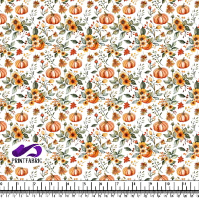 Motif Floral Automnal avec Citrons