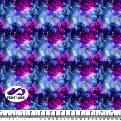 Abstract Watercolor Galaxy with Blue, Purple, and Pink Stars