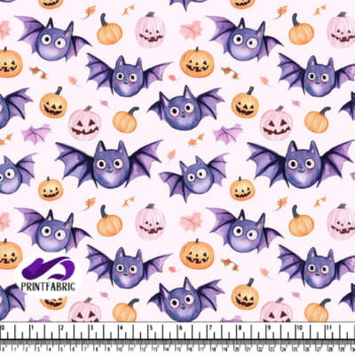 Motif d'Halloween avec Chauves-Souris et Citrouilles