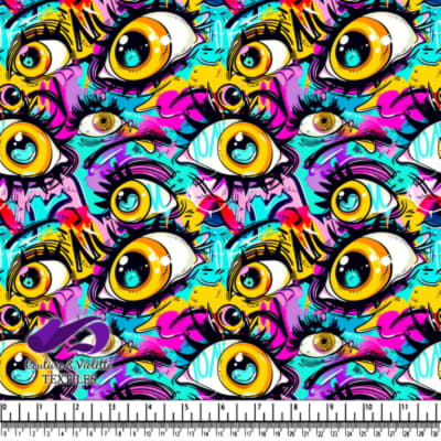Colorful Abstract Cartoon Eyes Pattern