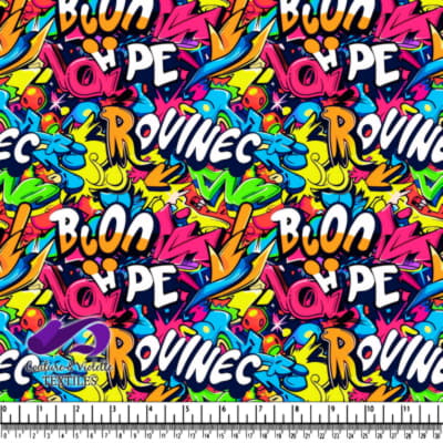 Graffiti coloré avec des lettres et des formes dynamiques