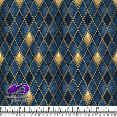 Diamant géométrique luxueux bleu marine et or