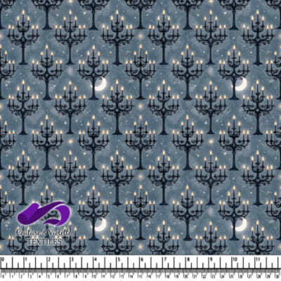 Chandeliers en fer forgé noir avec bougies allumées