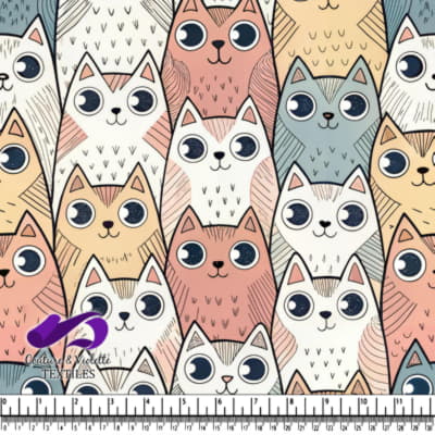 Chats colorés aux grands yeux