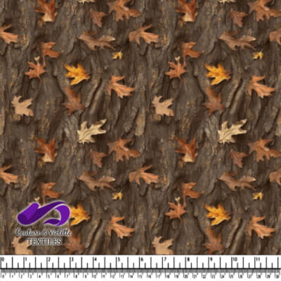 Feuilles d'Automne Éparpillées sur l'Écorce des Arbres