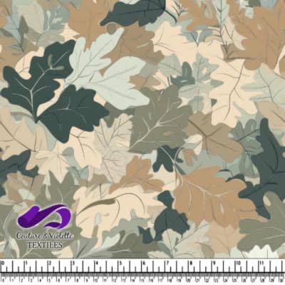 Layered oak leaves in muted earth tones