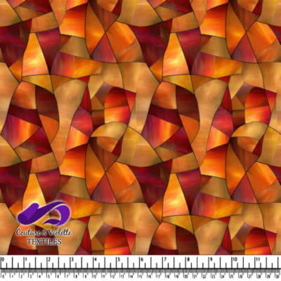 Abstract stained glass pattern in warm autumn colors