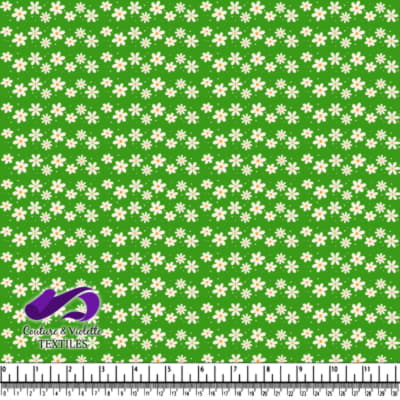 Motif de petites fleurs blanches et jaunes