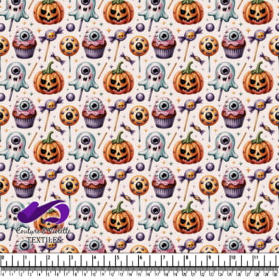 Citrouilles, fantômes, cupcakes et bonbons effrayants
