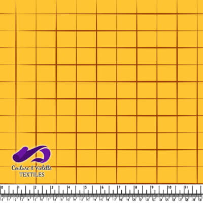 Yellow fabric with dark grid lines