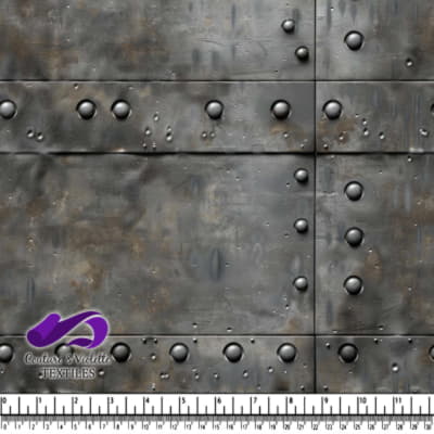 Rustic metal panels with rivets