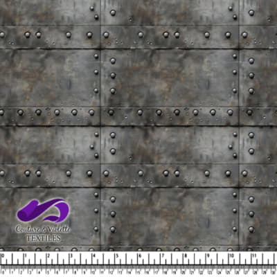 Rustic metal panels with rivets