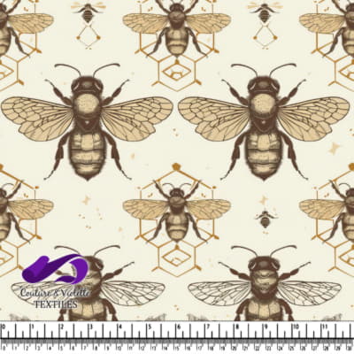 Motif Vintage d'Abeilles et de Rayons de Miel