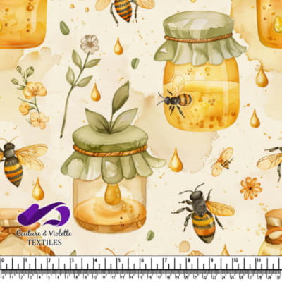 Motif de Pots de Miel et d'Abeilles Actives