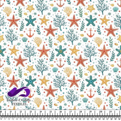 Starfish Anchor and Coral Underwater Pattern