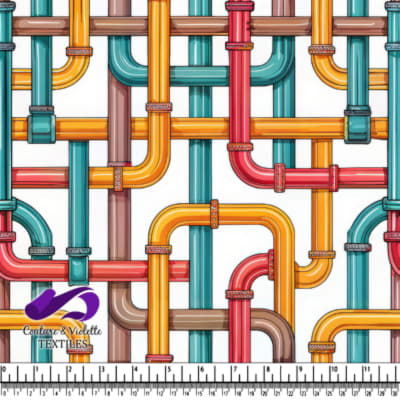 Colorful Interconnected Industrial Pipes Pattern