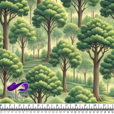 Forêt Luxuriante avec Grands Arbres et Foliage Dense