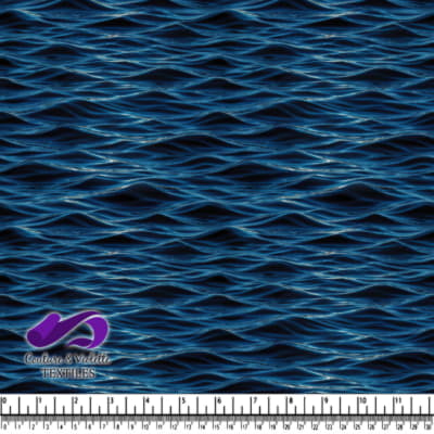 Dark Blue Ocean Waves Pattern Fabric Design