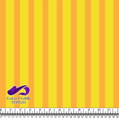 Yellow and orange vertical striped fabric design