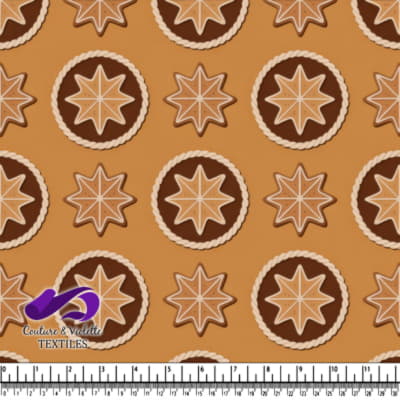 Pattern of star-shaped gingerbread cookies