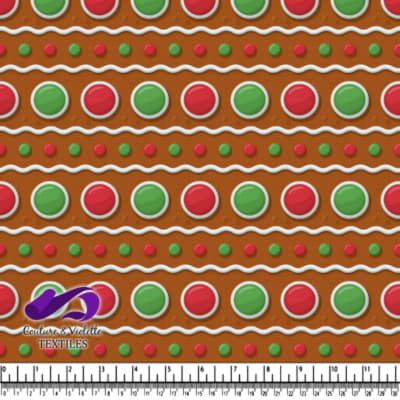 Motif de biscuits en pain d'épice festifs avec glaçage rouge, vert et blanc