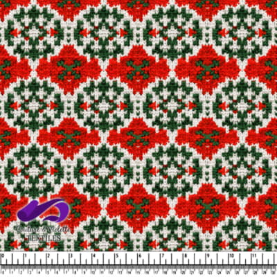 Motif de flocon de neige tricoté rouge, vert et blanc