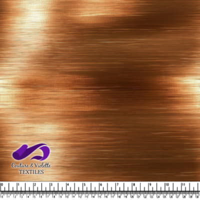 Copper metallic fabric with horizontal brushed texture