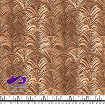 Tissu à motif géométrique en cuivre métallisé