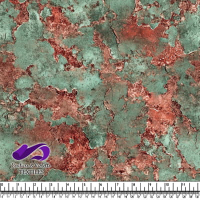 Impression de tissu texturé rouille et patine