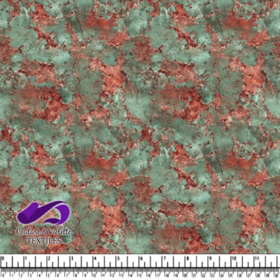 Impression de tissu texturé rouille et patine