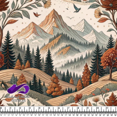 Paysage de Montagne d'Automne avec Pins