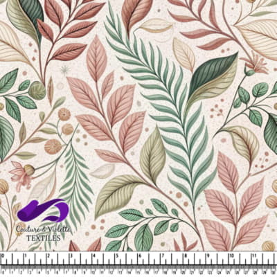 Motif botanique élégant avec des feuilles et feuillage pastel
