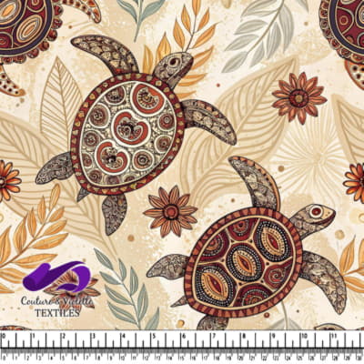 Tortues avec motifs floraux et de feuilles