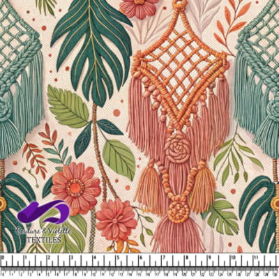 Suspensions murales macramé bohèmes