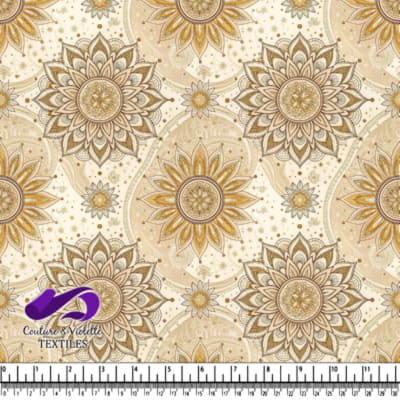 Élégant mandala floral beige et doré