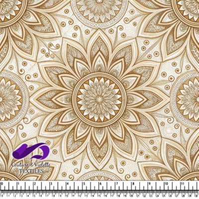 Mandala floral beige et marron