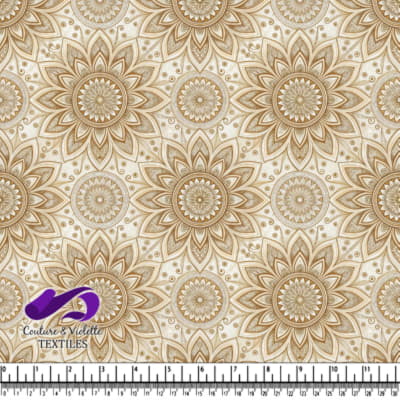 Mandala floral beige et marron