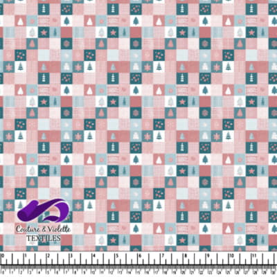 Motif de Tissu Patchwork Thématique de Noël