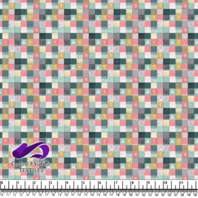 Motif de Patchwork Coloré avec des Designs Floraux et Géométriques