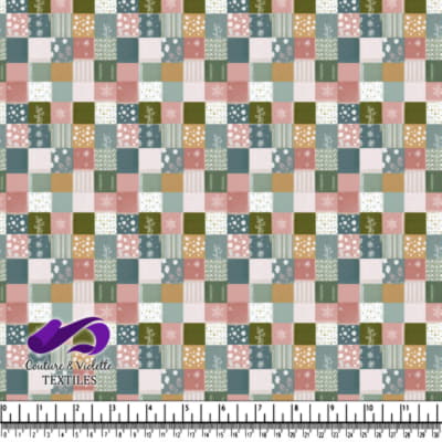 Motif de Patchwork Floral Vintage aux Douces Couleurs Pastel