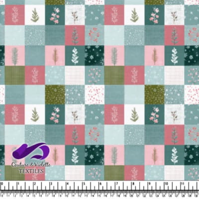 Muted Floral Patchwork Fabric Pattern