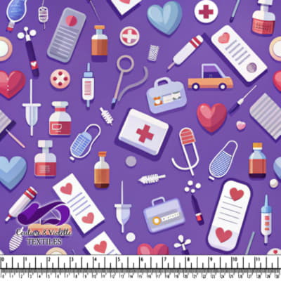 Icônes Médicales et de Santé sur Fond Violet