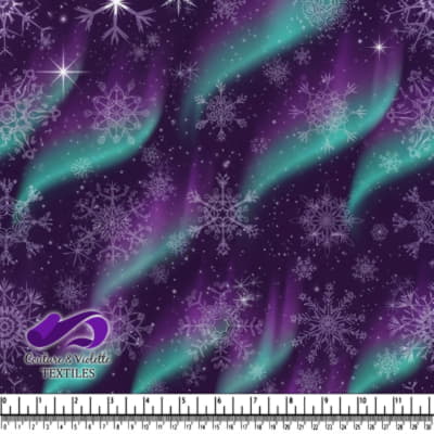 Motif de Flocons de Neige Aurora sur Fond Violet