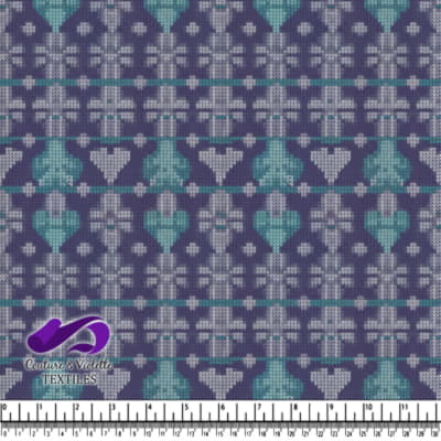 Motif Tricoté d'Hiver avec Cœurs et Formes Géométriques