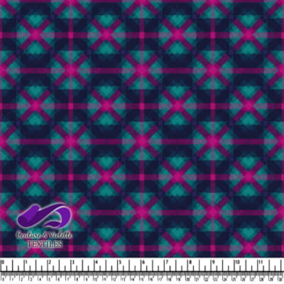 Dark Teal and Purple Plaid Fabric Pattern