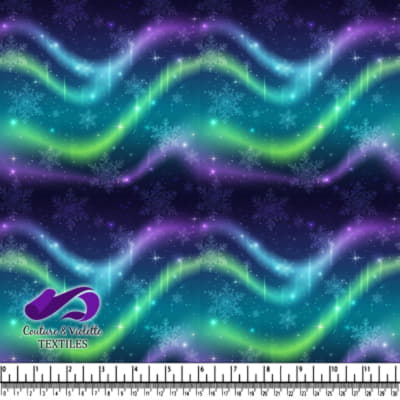 Lumières du Nord Mystiques et Flocons de Neige dans un Ciel Étoilé