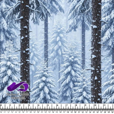 Pins Couvert de Neige dans un Paysage Forestier d'Hiver