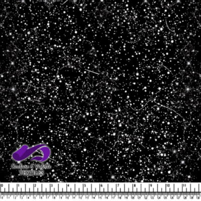 Starry Night Sky Pattern with White Speckles on Black Background