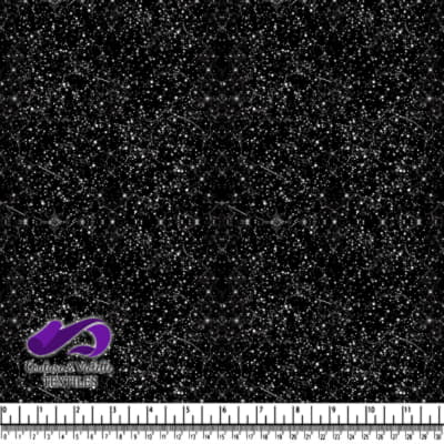 Starry Night Sky Pattern with White Speckles on Black Background