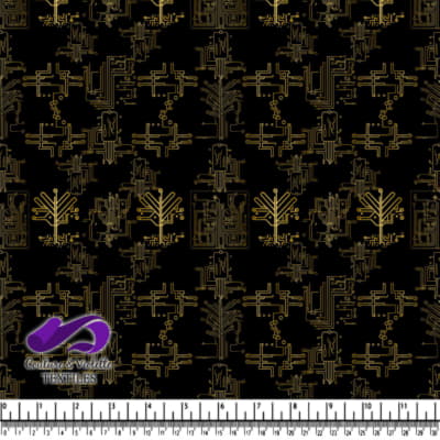 Art Deco Inspired Geometric Pattern in Gold and Black